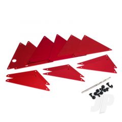 Tube chassis inner panels aluminium (red-anodized) (front (2pcs) / wheel well (4pcs) / middle (4pcs) / rear (2pcs))