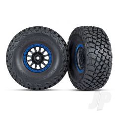 Tyres and wheels assembled glued (Method Racing wheels black with blue beadlock BFGoodrich Baja KR3 Tyres) (2)