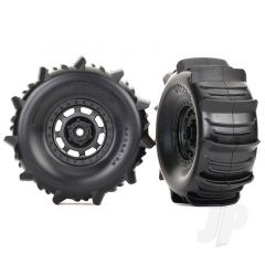 Tyres & Wheels assembled glued (Desert Racer wheels paddle Tyres foam inserts) (2pcs)