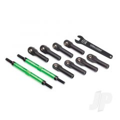 Toe links E-Revo VXL (Tubes green-anodized 7075-T6 aluminium stronger than titanium) (144mm) (2pcs) / rod ends assembled with steel hollow balls (8pcs) / aluminium wrench 10mm (1pc)