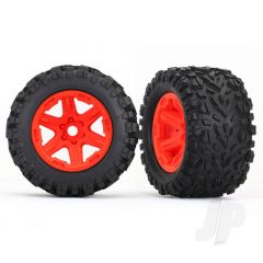 Tyres & Wheels assembled glued (orange wheels Talon EXT Tyres foam inserts) (2pcs) (17mm splined) (TSM rated)