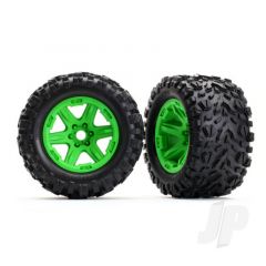 Tyres & Wheels assembled glued (green wheels Talon EXT Tyres foam inserts) (2pcs) (17mm splined) (TSM rated)