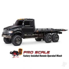 Traxxas Black TRX-6 Ultimate RC Hauler 1:10 6X6 Electric Flatbed Truck with Pro Scale Winch (+ TQi 4-ch/XL-5 HV/Titan 550)