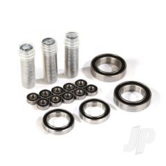 Ball bearing set TRX-4 Traxx black rubber sealed stainless (contains 5x11x4 (40) 20x32x7 (2pcs) & 17x26x5 (2pcs) bearings / 5x11x.5mm PTFE-coated washers (40)) (for 1 pair of front or rear tracks)