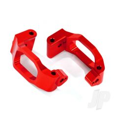 Caster blocks (c-hubs) 6061-T6 aluminium (red-anodized) left & right / 4x22mm pin (4pcs) / 3x6mm BCS (4pcs) / retainers (4pcs)