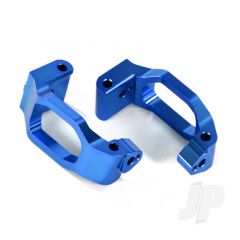 Caster blocks (c-hubs) 6061-T6 aluminium (blue-anodized) left & right / 4x22mm pin (4pcs) / 3x6mm BCS (4pcs) / retainers (4pcs)