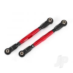 Toe links front (Tubes red-anodized 7075-T6 aluminium stronger than titanium) (88mm) (2pcs) / rod ends rear (4pcs) / rod ends front (4pcs) / aluminium wrench (1pc)