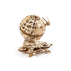 UGears Globe Wooden 3D Puzzles Spinning Wooden Construction Kit Mechanical Globe with The Shuttle and The Sputnik