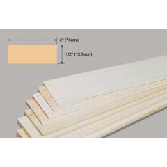 Balsa Sheet 1/2x3x36 Inch/12.7x76x914mm