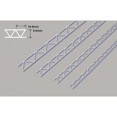 Plastruct Styrene Open Webb Truss- 9.5 x 15.9 x 150mm