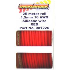 25 meter roll 1.5mm 16AWG Silicone Wire Red - SKU 1226