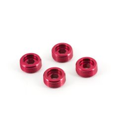 Nut Front Hub Aluminum Red (4)