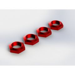 Aluminum Wheel Nut 17mm Red Nero (4)