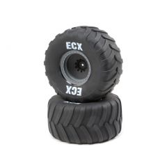 Rt/Lft Tire Prmnt Gray Whl (2): 1:10 2WD Axe MT