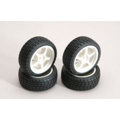White Wheel w/Tread Tyre Pk4