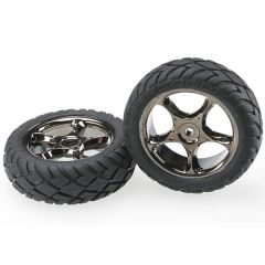Tires & wheels assembled (Tracer 2.2 Inch black chrome wheels