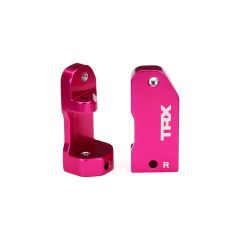 Caster blocks 30-deg pink-anodized 6061-T6 aluminum (L&R)