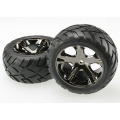 Tires & wheels assembled glued (All Star black chrome whee