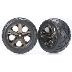 Tires & wheels assembled glued (All-Star black chrome whee (TRXW)
