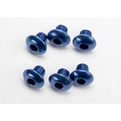 Screws 4x4mm button-head machine aluminum (blue) (hex driv