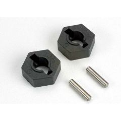 Wheel hubs hex (2)/ axle pins (2.5x12mm) (2)