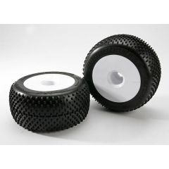 Tires & wheels assembled glued (white dished 3.8 Inch wheels