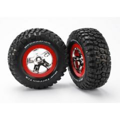 Tires & wheels assembled glued (SCT chrome red beadlock s