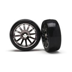 12-Sp Blk Wheels Slick Tires