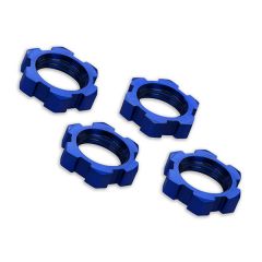 Wheel nuts splined 17mm serrated (blue-anodized) (4)
