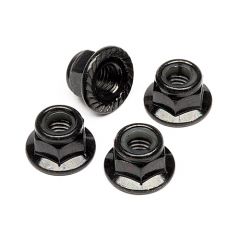 FLANGED LOCK NUT M5 (BLACK/4PCS)